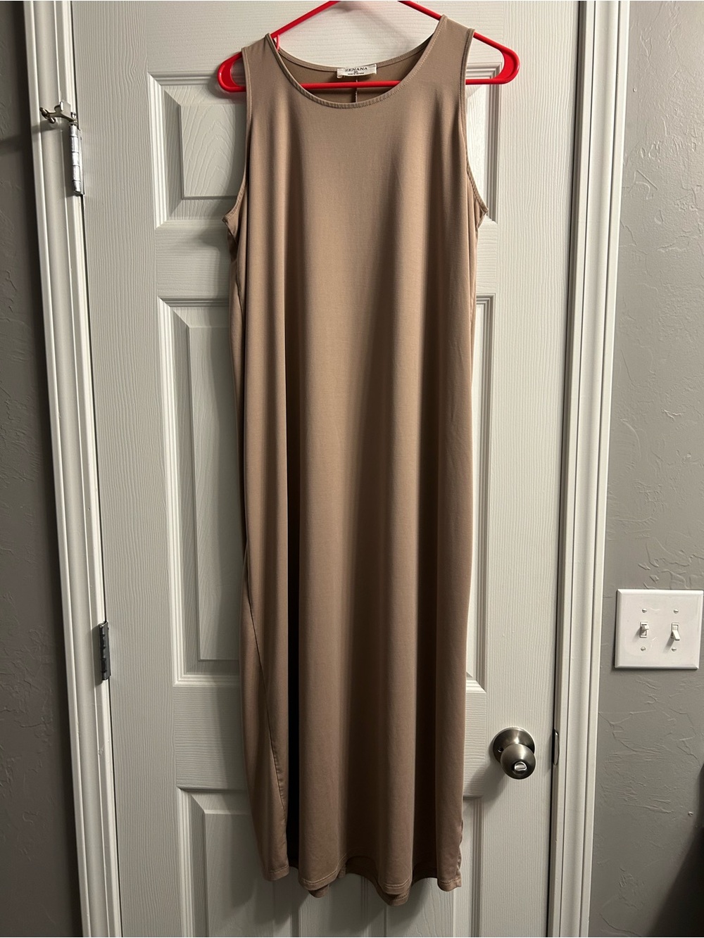 Zenana Taupe Sleeveless Maxi Dress